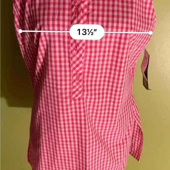 Herman Geist Sleeveless Pink and White Shirt Size Small - Picture 9 of 9